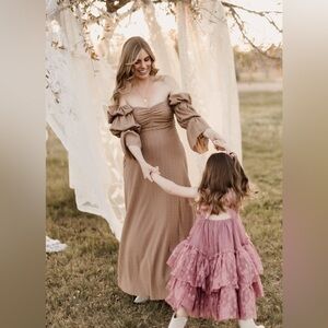 Light Brown Off-Shoulder Dress